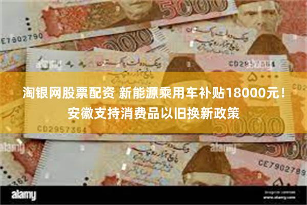 淘银网股票配资 新能源乘用车补贴18000元！安徽支持消费品以旧换新政策