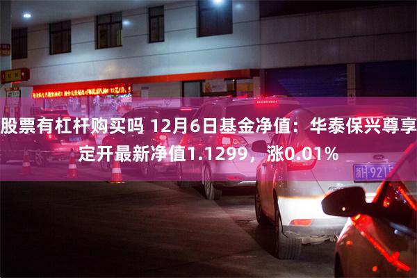 股票有杠杆购买吗 12月6日基金净值：华泰保兴尊享定开最新净值1.1299，涨0.01%