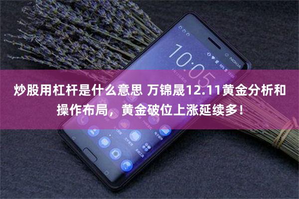 炒股用杠杆是什么意思 万锦晟12.11黄金分析和操作布局，黄金破位上涨延续多！